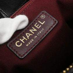 Chanel Black Lambskin Chevron Tote Bag