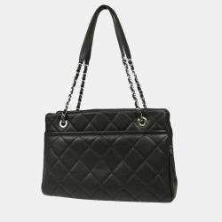 Chanel Black Calfskin Timeless CC Chain Tote Bag 