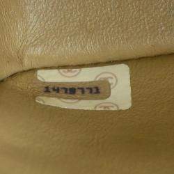 Chanel Beige Lambskin Turnlock Small Full Flap Shoulder Bag