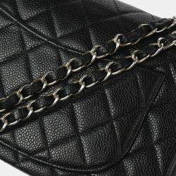 Pre Owned Chanel Black Calfskin Small Classic Double Flap Shoulder Bag