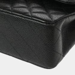 Pre Owned Chanel Black Calfskin Small Classic Double Flap Shoulder Bag