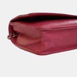 Chanel Pink Lambskin Embossed Camellia Wallet On Chain