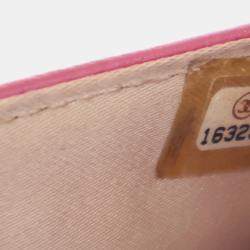 Chanel Pink Lambskin Embossed Camellia Wallet On Chain