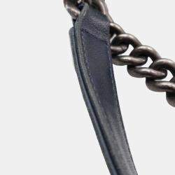 Chanel Black Gold Bicolor Satin Diamond Stitch Wallet On Chain