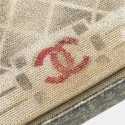 Chanel Beige/Brown Canvas Medium Graffiti Tromp L Oeil Oh My Boy Flap