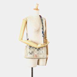 Chanel Beige/Brown Canvas Medium Graffiti Tromp L Oeil Oh My Boy Flap