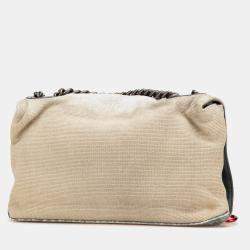 Chanel Beige/Brown Canvas Medium Graffiti Tromp L Oeil Oh My Boy Flap