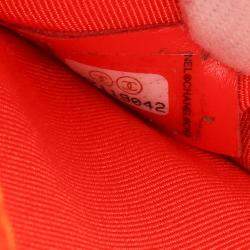 Pre Owned Chanel Orange Small Quilted Caviar Sunset On The Sea Flap