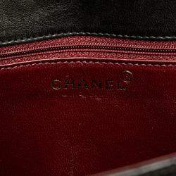 Pre Owned Chanel Black CC Quilted Lambskin Chain Flap