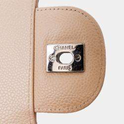 Chanel Beige Jumbo Classic Caviar Double Flap