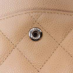 Chanel Beige Jumbo Classic Caviar Double Flap