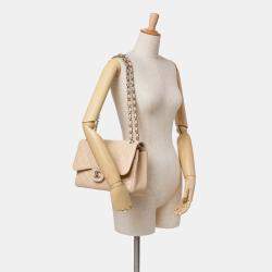 Chanel Beige Jumbo Classic Caviar Double Flap