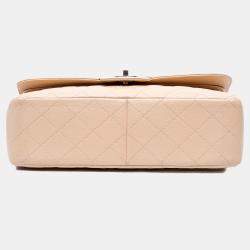 Chanel Beige Jumbo Classic Caviar Double Flap