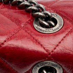 Chanel Red Medium Glazed Calfskin Duo Color Flap