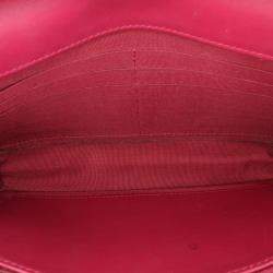 Chanel Red Quilted Patent Brilliant Wallet On Chain