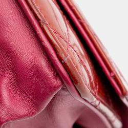 Chanel Red Quilted Patent Brilliant Wallet On Chain
