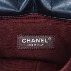 Pre Owned Chanel Blue Quilted Glazed Calfskin Coco Pleats Flap