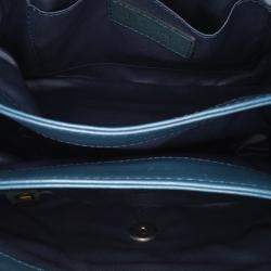Pre Owned Chanel Blue Quilted Lambskin Accordion Flap