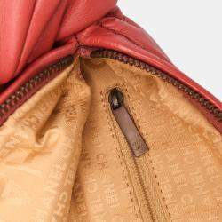 Chanel Red Lambskin CC Ring Hobo