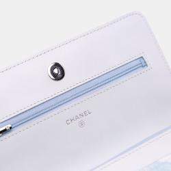 Chanel White CC Quilted Canvas Jungle Jeans Wallet on Chain