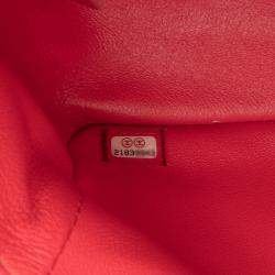 Pre Owned Chanel Red Mini Rectangular Classic Patent Single Flap