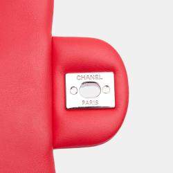 Pre Owned Chanel Red Mini Rectangular Classic Patent Single Flap