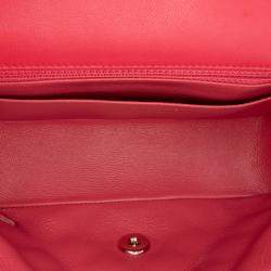 Pre Owned Chanel Red Mini Rectangular Classic Lambskin Single Flap