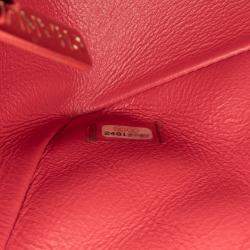 Pre Owned Chanel Red Mini Rectangular Classic Lambskin Single Flap