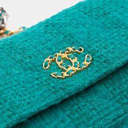 Chanel Green Tweed 19 Wallet On Chain