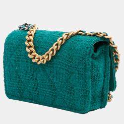 Chanel Green Tweed 19 Wallet On Chain
