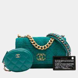 Chanel Green Tweed 19 Wallet On Chain