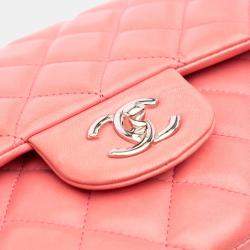 Chanel Pink Jumbo Classic Lambskin Double Flap