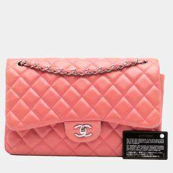 Chanel Pink Jumbo Classic Lambskin Double Flap