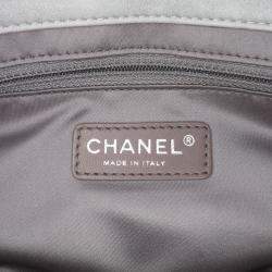 Pre Owned Chanel Grey Medium Quilted Lambskin Coco Rain Flap
