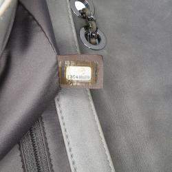 Pre Owned Chanel Grey Medium Quilted Lambskin Coco Rain Flap