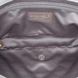 Pre Owned Chanel Grey Medium Quilted Lambskin Coco Rain Flap