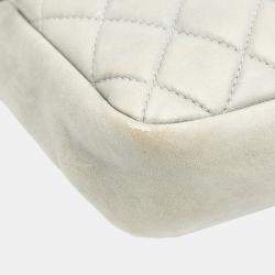 Pre Owned Chanel Grey Medium Quilted Lambskin Coco Rain Flap