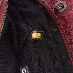 Pre Owned Chanel Red Medium Quilted Caviar Easy Flap