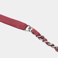 Pre Owned Chanel Red Medium Quilted Caviar Easy Flap