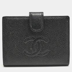 Pre Owned Chanel Black Caviar Leather CC French Wallet