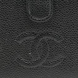 Pre Owned Chanel Black Caviar Leather CC French Wallet