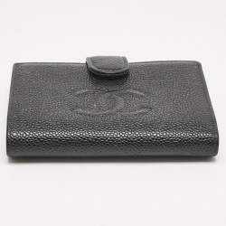 Pre Owned Chanel Black Caviar Leather CC French Wallet