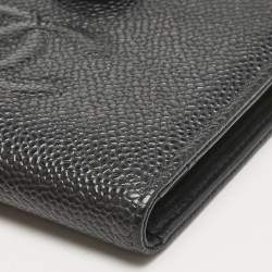 Pre Owned Chanel Black Caviar Leather CC French Wallet