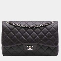 Chanel Classic Caviar Double Flap Jumbo Bag