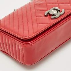 Chanel Red Mixed Quilted Leather Small Coco Boy Flap Bag