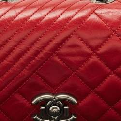 Chanel Red Mixed Quilted Leather Small Coco Boy Flap Bag