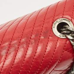 Chanel Red Mixed Quilted Leather Small Coco Boy Flap Bag