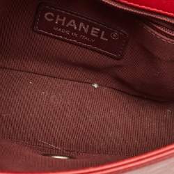 Chanel Red Mixed Quilted Leather Small Coco Boy Flap Bag