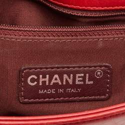 Chanel Red Mixed Quilted Leather Small Coco Boy Flap Bag