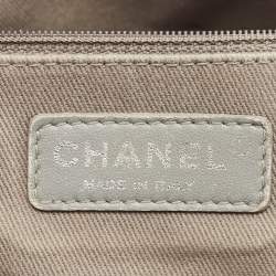 Chanel Grey Quilted Suede Jumbo Whipstitch Classic Single Flap Bag